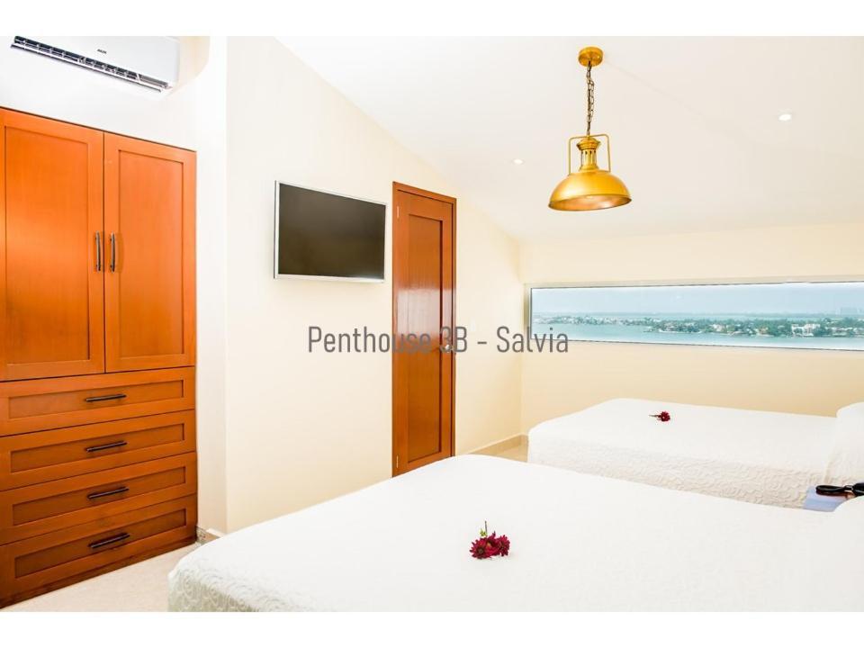 2 Story Oceanfront Penthouses On Cancun Beach! Exteriör bild