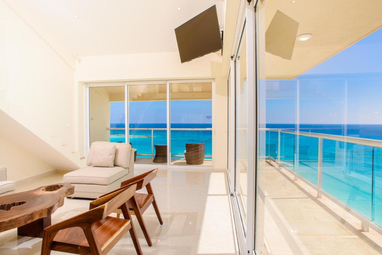2 Story Oceanfront Penthouses On Cancun Beach! Exteriör bild