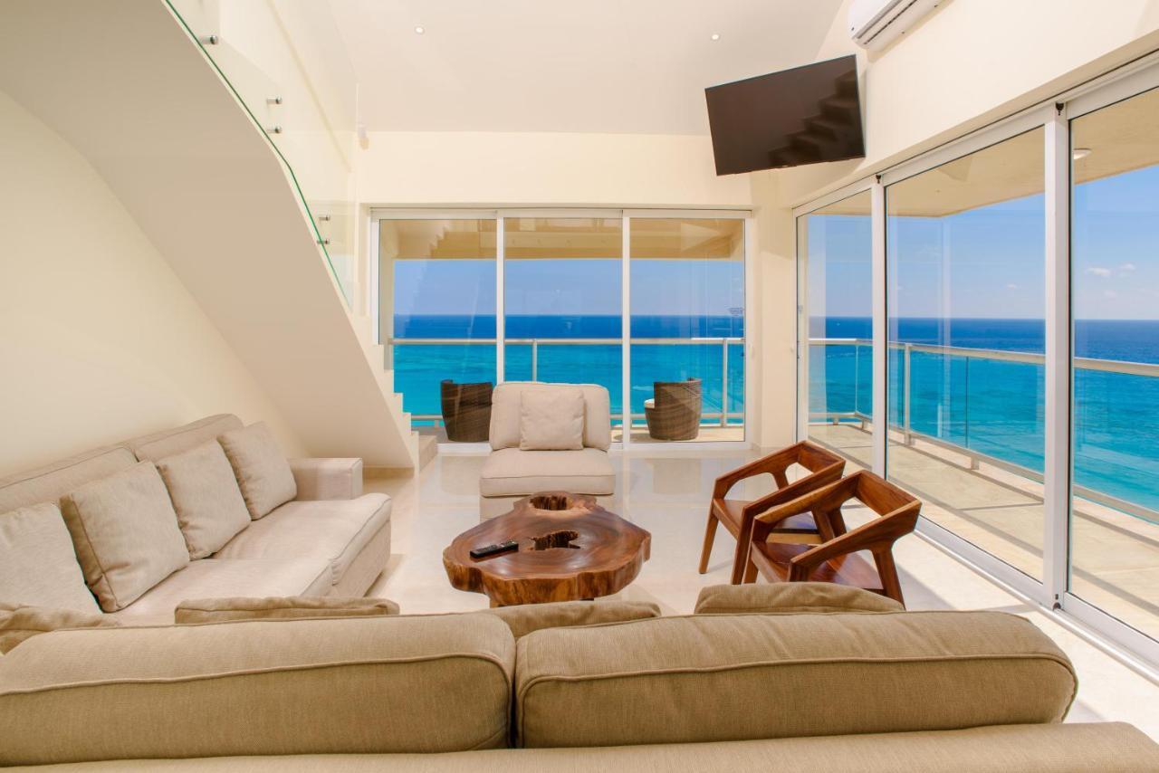 2 Story Oceanfront Penthouses On Cancun Beach! Exteriör bild